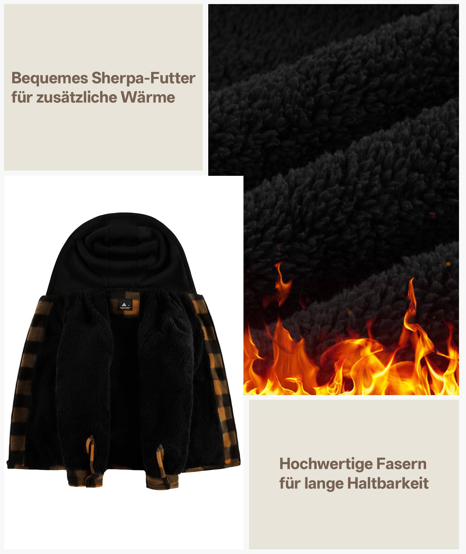 zitysport Hemdjacke Jungen Verdicken Hoodie Karierts Jacke Kinder mit Reißverschluss Warm Flanelljacke Jungen Sweatjacke Outdoor Fleecejacke Winter Jacken für Junge mit Brusttasche