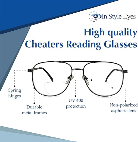 Miniatura 3 de In Style Eyes Just Chillin' Aviator - Gafas de lectura bifocales