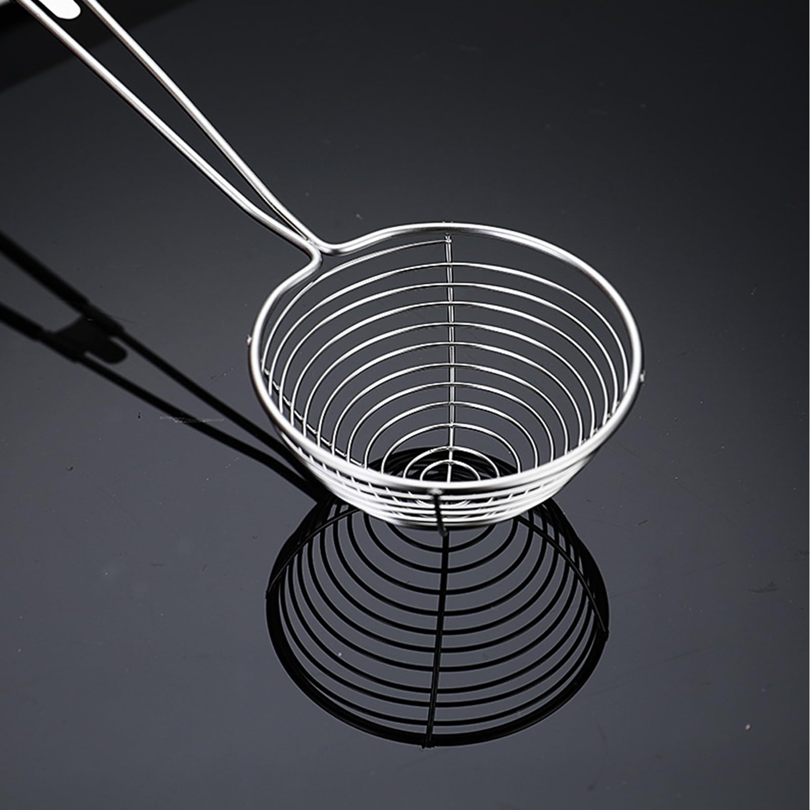 6 sztuk sitko do fondue ze stali nierdzewnej, łyżka cedzakowa, sitko kuchenne ze stali nierdzewnej, sitko kuchenne z uchwytami, łyżeczka, filtr, sitko, długi uchwyt, sitko do makaronu, łyżka do duszenia fondueparty (kolor czarny)