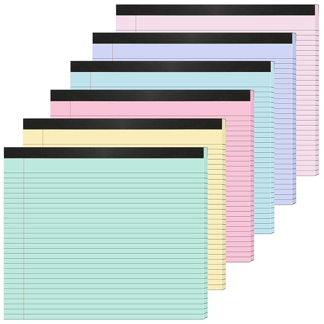 gisgfim 6 Pack Landscape Legal Pad 11 x 9 5 College Ruled Landscape Notepad Horizontal Notebook 40 Sheets