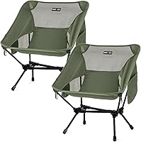 Vista 15 de Overmont Silla de camping portátil de respaldo alto, soporte de 440 libras, silla plegable ligera de gran tamaño para adultos, compacta con almohada