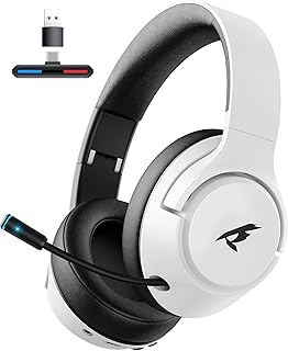 Wireless Gaming Headset for Nintendo Switch丨OLED丨Lite,2.4Ghz USB & Type-C， Bluetooth 5.4 Gaming Headphones with Noise Cancelling Microphone, 40Hr Battery, for PS5, PS4, PC, Mac （White and Black ）