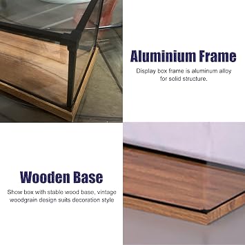 Clear Acrylic Boxes with Metal Frame, Alternative Glass Box for Collectibles/Miniatures, Dustproof Stackable Desktop Decoration Boxes(L70xW70xH30cm/28x28x12)