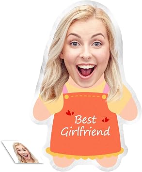 Custom Face Pillow, LucBuy Personalized Photo Stuffed Dolls Body-Shaped Pillows, Double-Side 3D Printing Face Sofa Decoration Ugly Throw Pillow, Gifts for Birthdays Anniversary Style 11