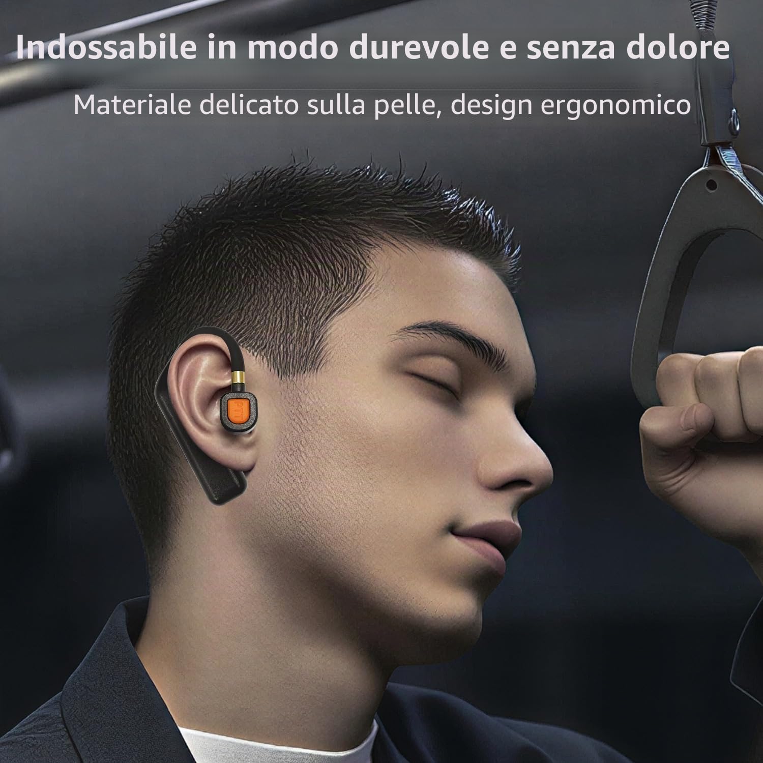 Auricolare wireless per walkie talkie con adattatore Bluetooth e Finger PTT, cancellazione del rumore, auricolare radio bidirezionale con gancio girevole a 180°, batteria 10H, ricarica di tipo C per