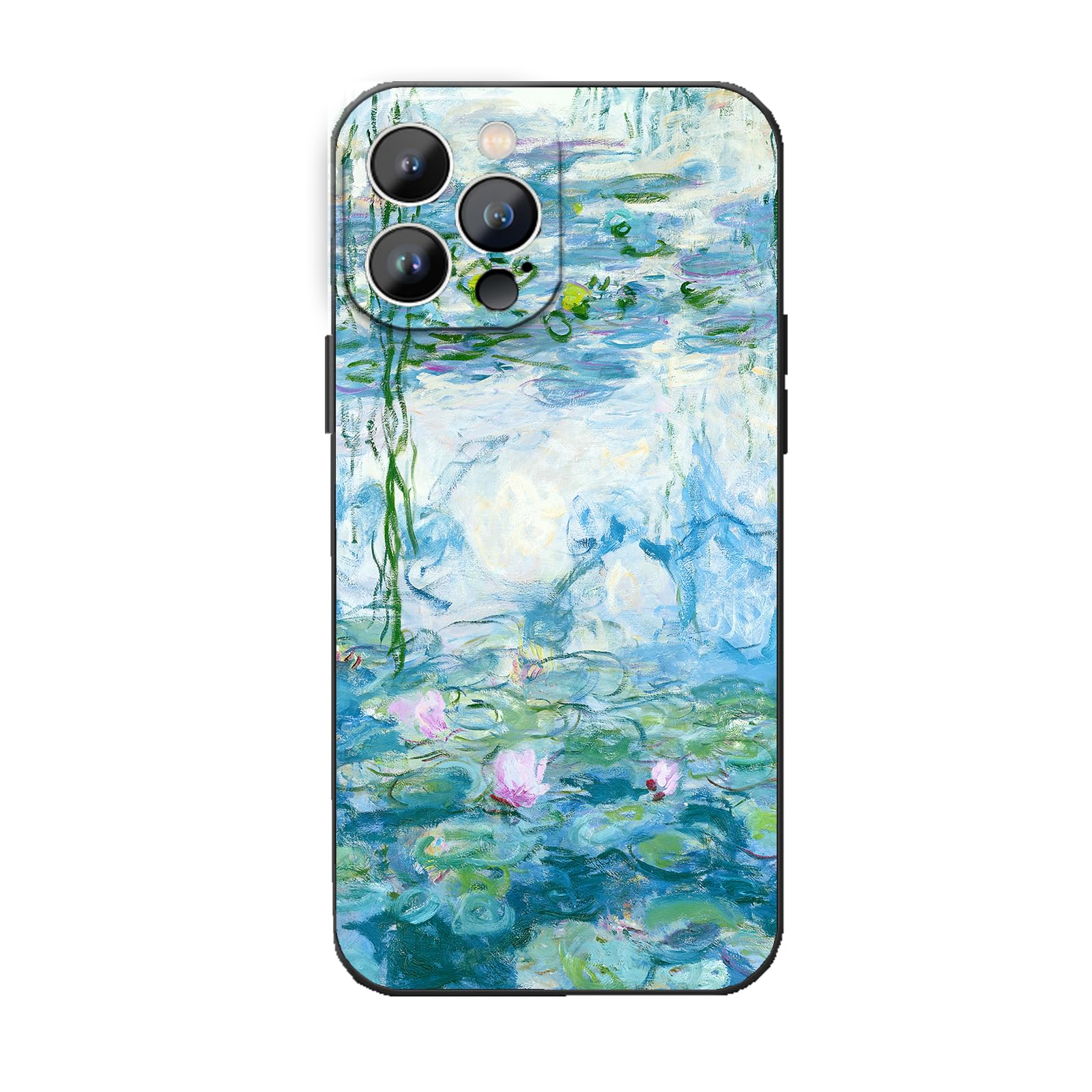 WMCFNG compatable with iPhone 14 Pro Case, Claude Monet Floral Water Lilies Cute Phone Case for Women Girls Aesthetic Pattern Print Slim TPU Bumper
