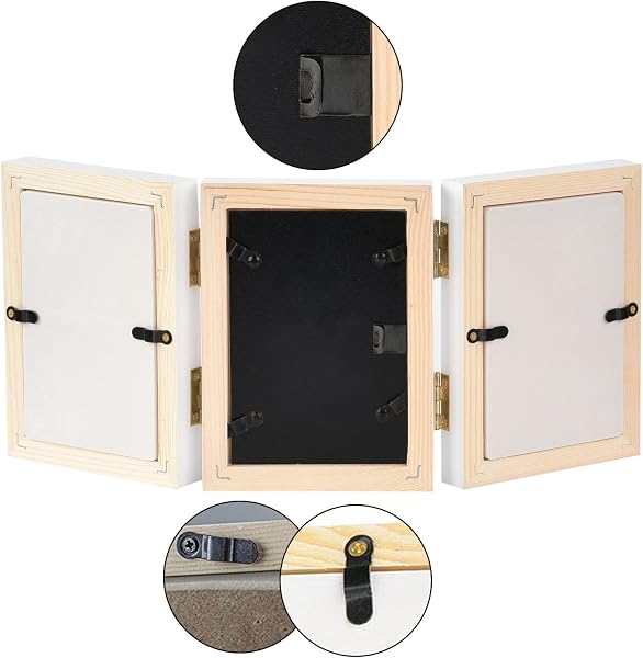 Newlemo Empreinte de La Main Empreinte Cadre Photo Kit pour Garçons Parfait Cadeau de Douche de Bébé (3 Parties, Blanc) - 5