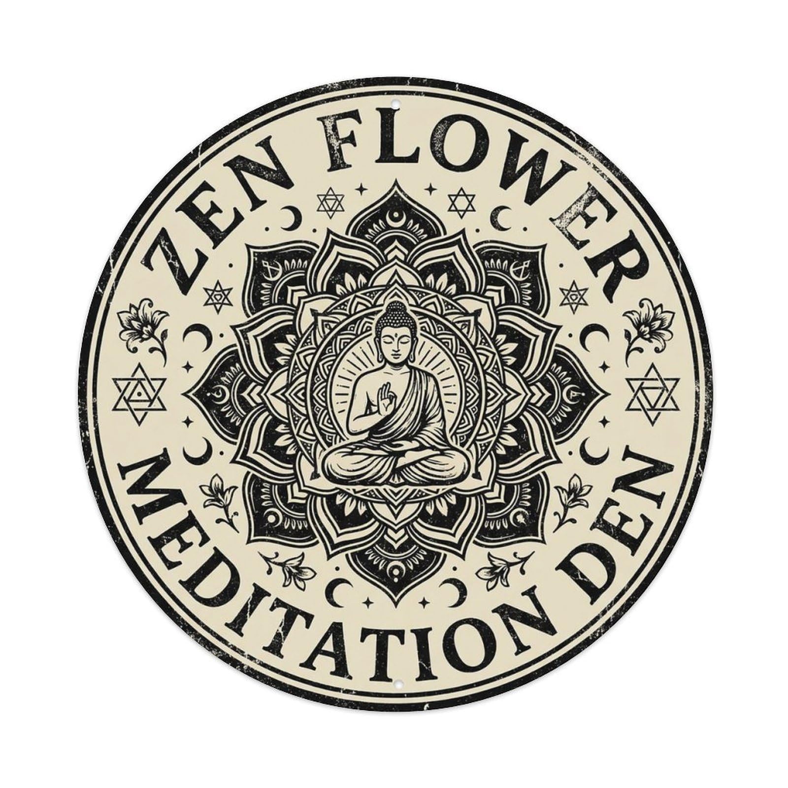 Zen Flower Meditation Den Tranquil Metal Tin Sign