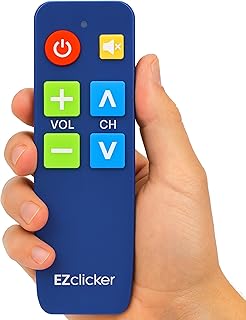 TV Remote for Seniors, Extra Simple Big Button Remote (Blue) Works with Major TV Brands, NOT for Streaming (2xAAA Batteries Not Included)