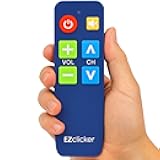 EZclicker TV Remote for Seniors, Extra Simple Big Button Remote (Blue) Works with Major TV Brands, NOT for Streaming (2xAAA Batteries Not Included)