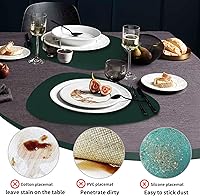 Vista 15 de Faux Leather Placemats and Coasters Set of 2, Round Leather for Dinner Table Mats Heat Resistant Non-Slip Washable Insulation Coffee Mats Kitchen