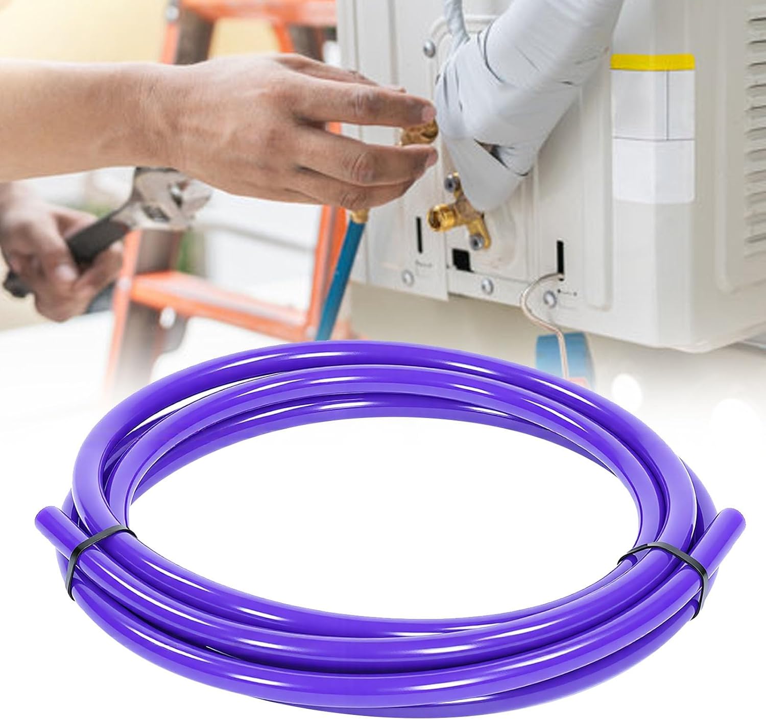 Vikye BuiltIn Copper Tube Bending Strip, 3/4" 4m PE Internal Tubing Bender Prevents Deformation, with Rubber Component, for HVAC Air Conditioning Refrigeration