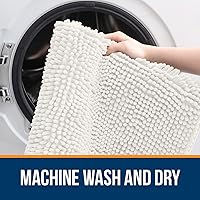 Vista 5 de OLANLY - Tapete de baño de 30 x 20 pulgadas, felpilla absorbente extrasuave, reverso de goma, secado rápido, lavable a máquina, para piso baño