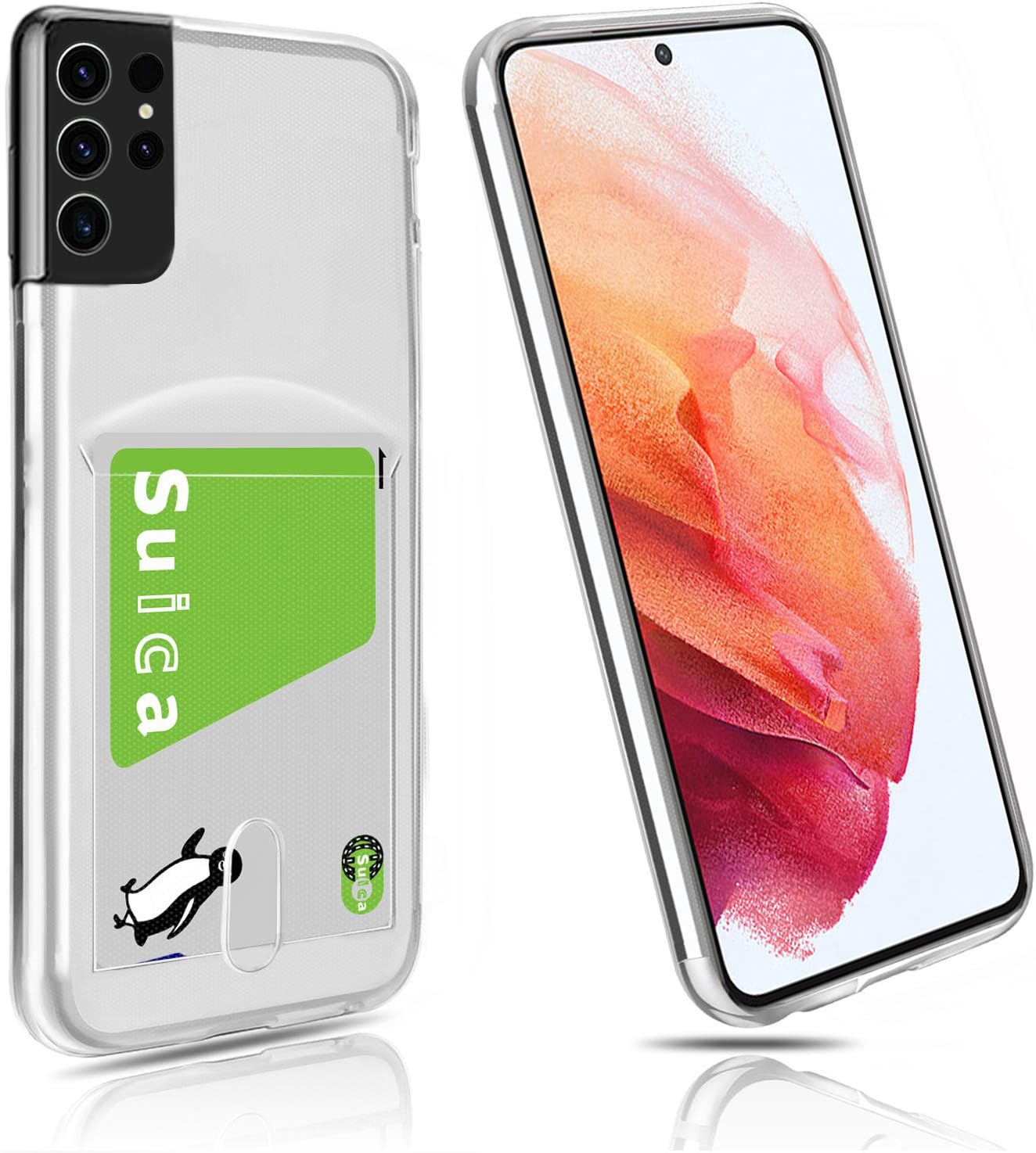 Cavor Galaxy S23 SC-51D SCG19 ケース クリア SC-51D ケースカード収納 TPU ケース Galaxy S23 財布型カバー 薄型 透明TPU 指紋防止 落下防止 傷防止 軽量 Qi急速充電対応 専用カバー スマホケース 財布型 SCG13保護カバー 【透明】