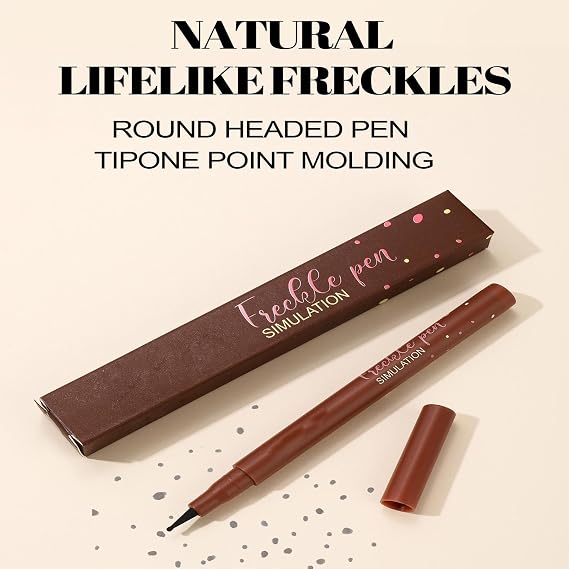 Freckle Makeup Pen - Waterproof Freckle Pen, Face Freckle Pen, Point Liquid Mole Pen, Natural Realistic Freckle Makeup Pen with Small Dots | Long Lasting Cosmetic Dot Spot Pen, Quick Dry Makeup Facial