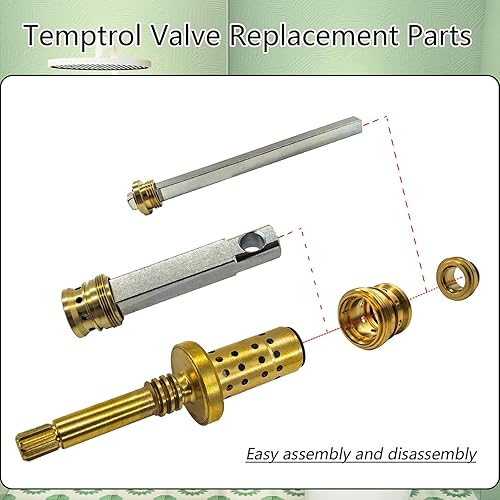 Miniatura 5 de Kit completo de reconstrucción de válvula REB para válvula Symmons Temptrol con conjunto de husillo TA-10, TA-4 asientos fríos y calientes T-35AB