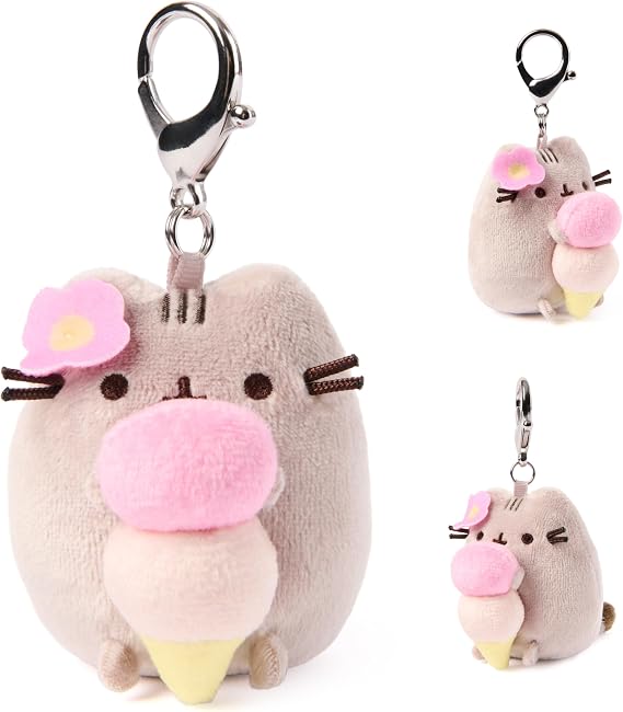 GUND Pusheen Tropical Vacation 3-Inch Surprise Plush (UNbox 1 of 8 Styles) | Blind Bag Mystery Unboxing Inspires Fun Beach Roleplay Adventures; Includes One Random 3.5-Inch Stuffed Keychain Bag Charm