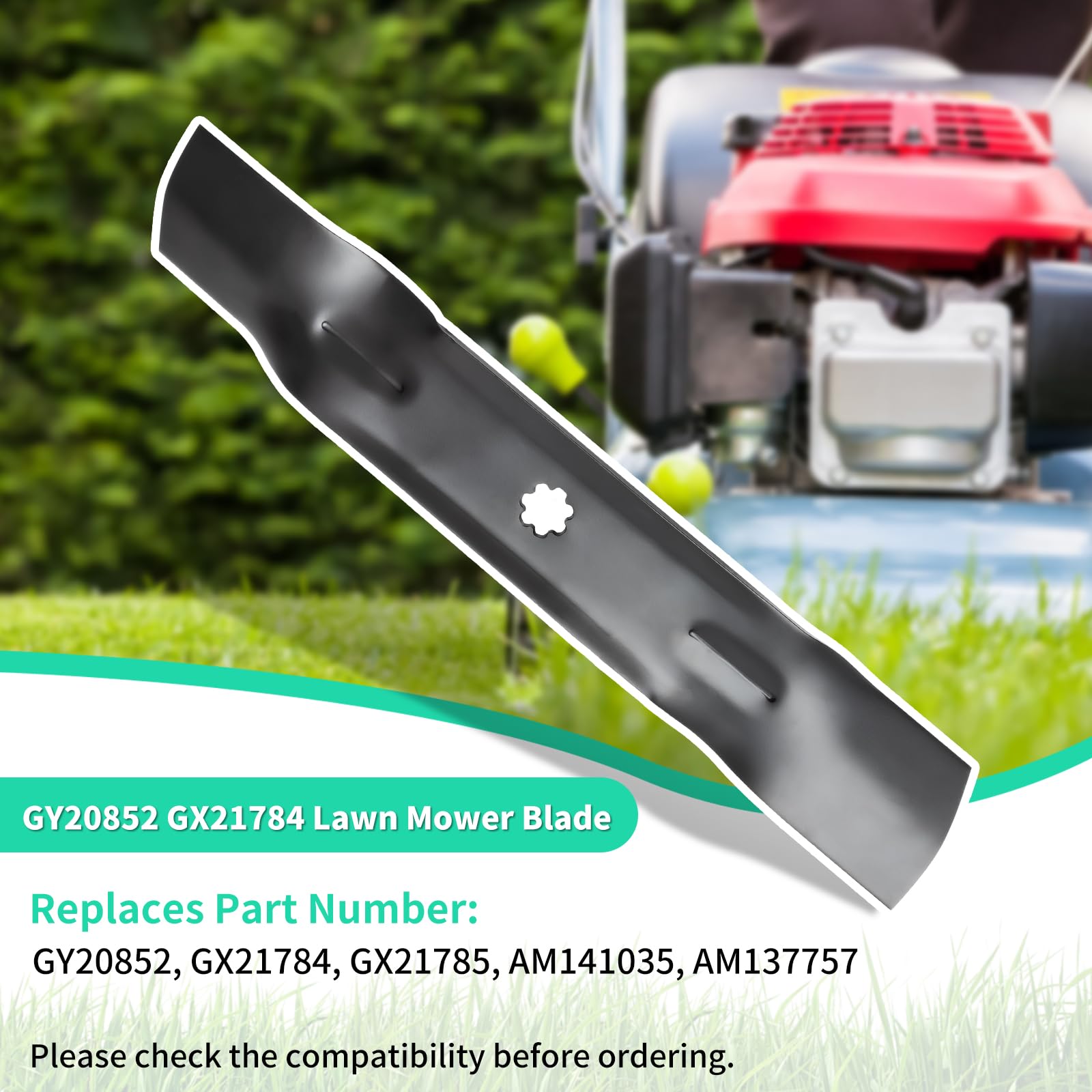 GY20852 Cuchillas de alta elevación para cubierta de 48 pulgadas, cuchillas de cortacésped GX21784 compatibles con John Deere D140 D150 D160 Z245 Z255 Z355E Z355, sustituye a GX21785,