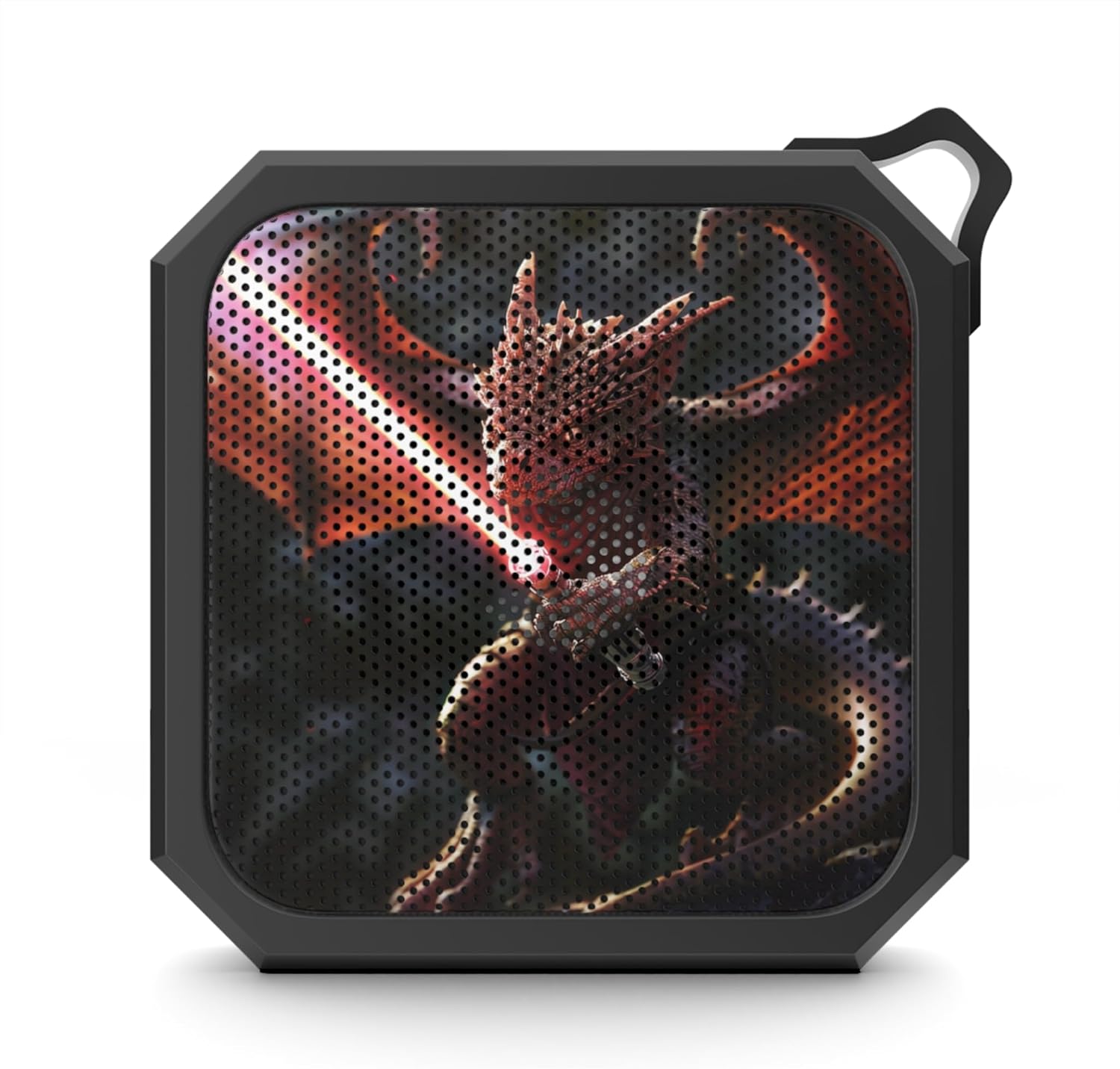 Blackwater Outdoor Bluetooth Speaker, Dragon Design, 3W Output, 2+ Hours Battery, IPX6 Water Resistant, Built-in Mic (Dragon 3 Red Lightsaber)