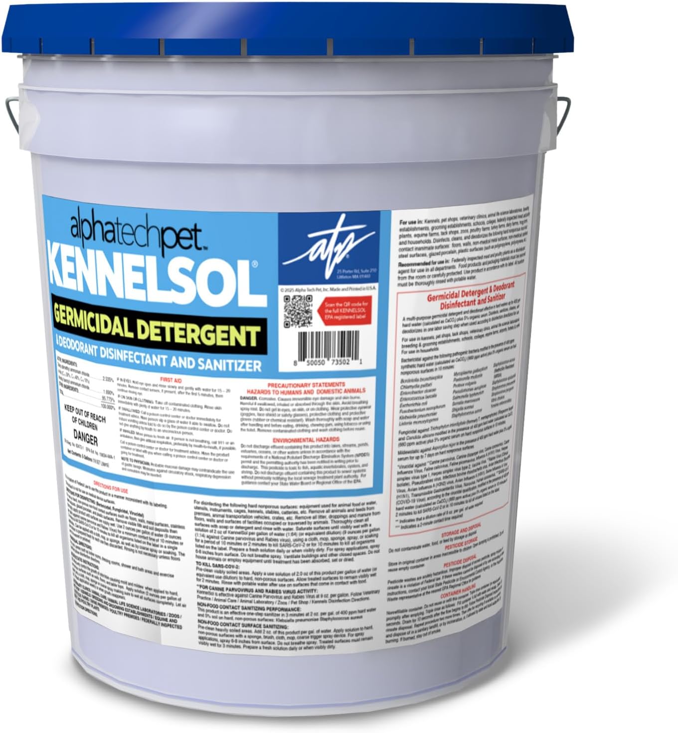 ATP KennelSol 1-Step Kennel Cleaner – 5 Gallons Liquid Disinfectant, Effective Against Bacteria and Viruses, Deodorizer Wintergreen Scent by Alpha Tech Pet