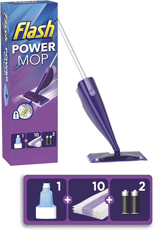 Flash Powermop Floor Cleaner Starter Kit, AllInOne Mopping System