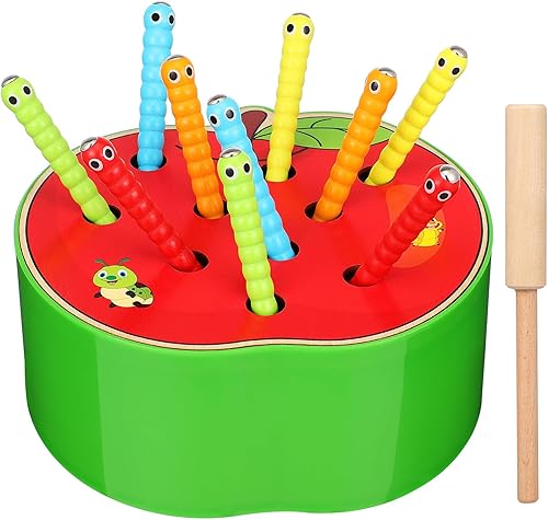 Miniatura 9 de STOBOK Juguetes Montessori de madera, juguetes magnéticos de aprendizaje de habilidades motoras finas, juego educativo temprano de insectos para