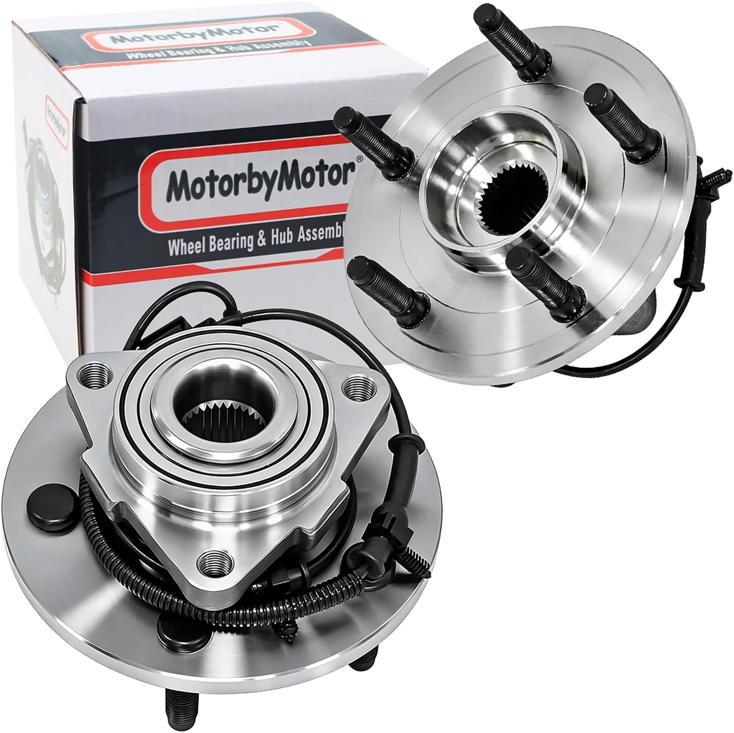 MotorbyMotor 515126 Front Wheel Bearing and Hub Assembly with 5 Lugs Fits for 2009-2011 Dodge Ram 1500 Low-Runout OE Directly Replacement Hub Bearing (w/ABS)-2PACK