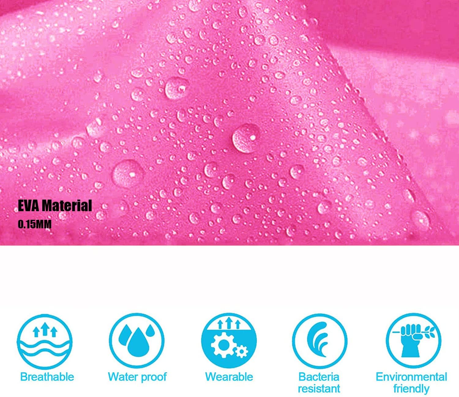 Rain Ponchos for Kids, 2 Pack Reusable Raincoats Jackets with Hoods and Sleeves Lightweight for Girls Boys - Image 4