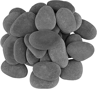 SINJEUN 40 PCS 5-8cm Painting Pebbles, Gray River Rocks, Smooth and Flat...