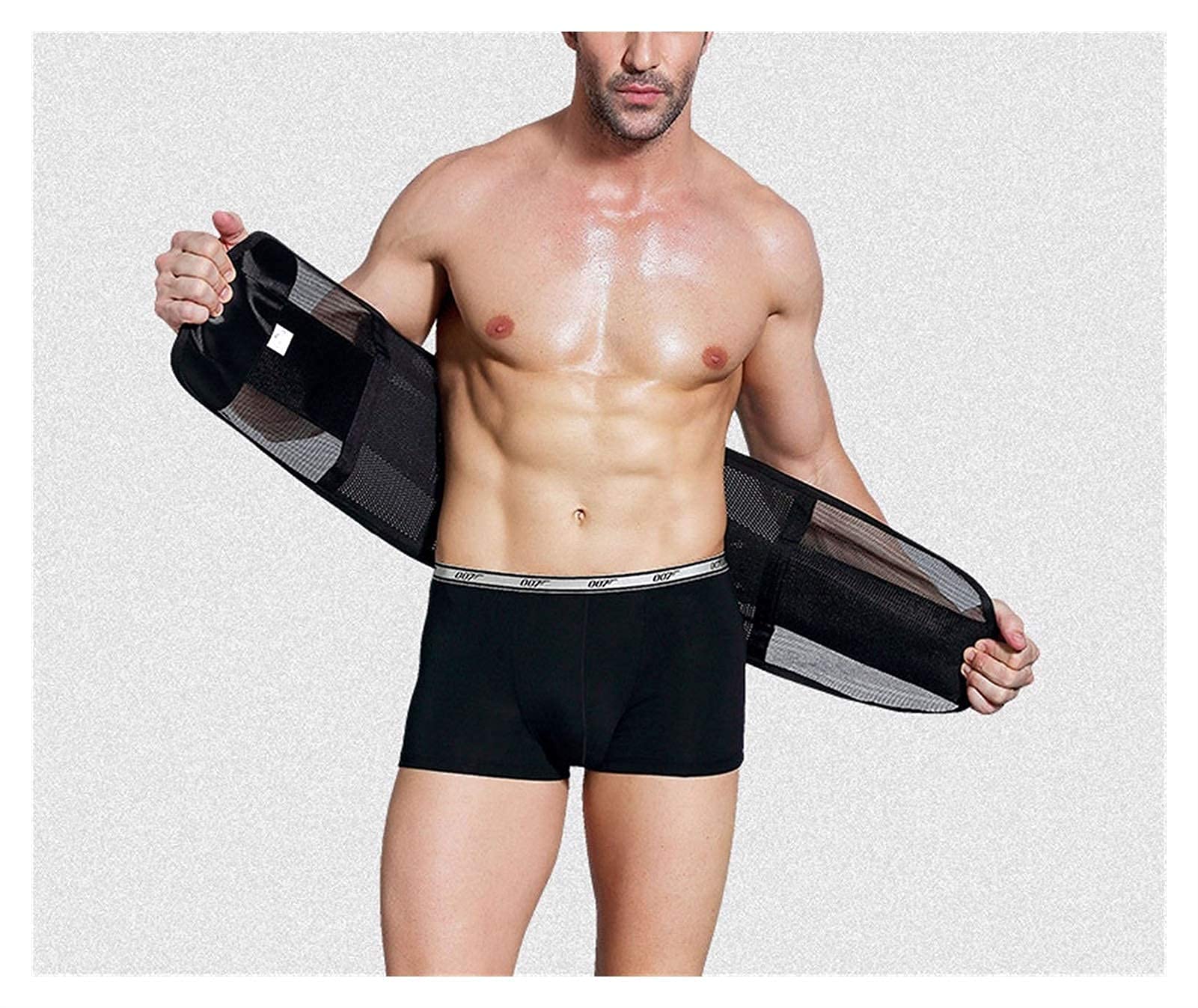 Corsé para hombres Cinturón para la espalda Bandas para el vientre Corsé de soporte para la cintura Corsé Lumbar ortopédico para la cintura Corsés Cinturón médico para la espalda (Caqui Oscuro L)