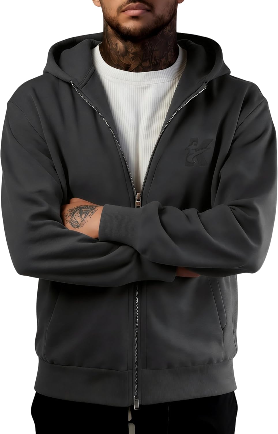 Men's Full zip Hoodie Cotton Long Sleeve Casual Sweatshirt Pullover Sweatshirts Heavyweight Athletic Hoodies - Image 2