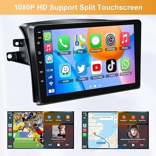 Miniatura 7 de Android 13 Radio estéreo para automóvil para Toyota Sienna 2004-2010, Carplay inalámbrico y Android Auto con 4G+64G soporte BluetoothControl de