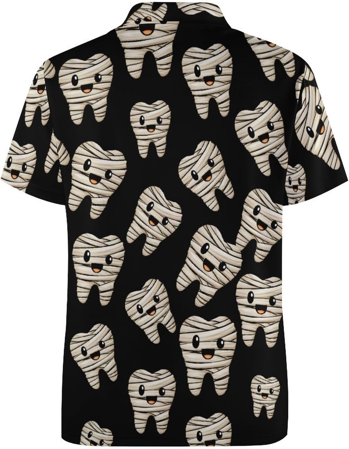 Cute Mummy Tooth Dentist Halloween Dentistry Women's Golf Polo Shirts Short Sleeve Quick Dry Tennis Tops Casual Work Blouses