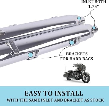 SHARKROAD 4 Slip On Mufflers for 2014-UP Indian Partial Models