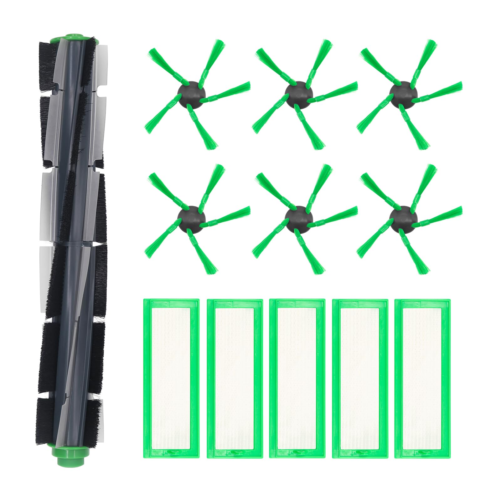 Pezzi di ricambio per robot aspirapolvere Vorwerk Folletto VR200 VR300, set di pezzi di ricambio contiene 4 filtri HEPA, 6 spazzole laterali, 1 spazzola piccola