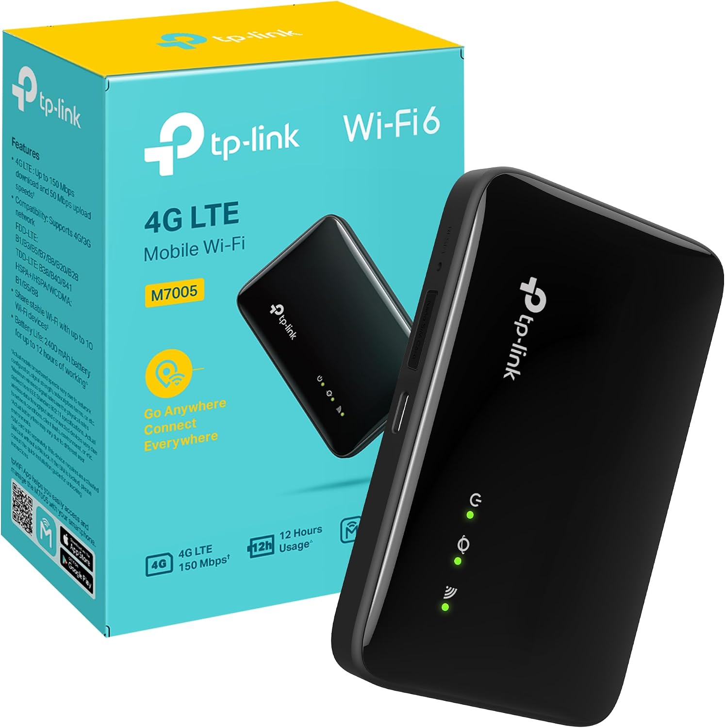 TP-Link M7005 - Router WiFi Portátil 4G LTE WiFi 6 AX287, Hotspot...