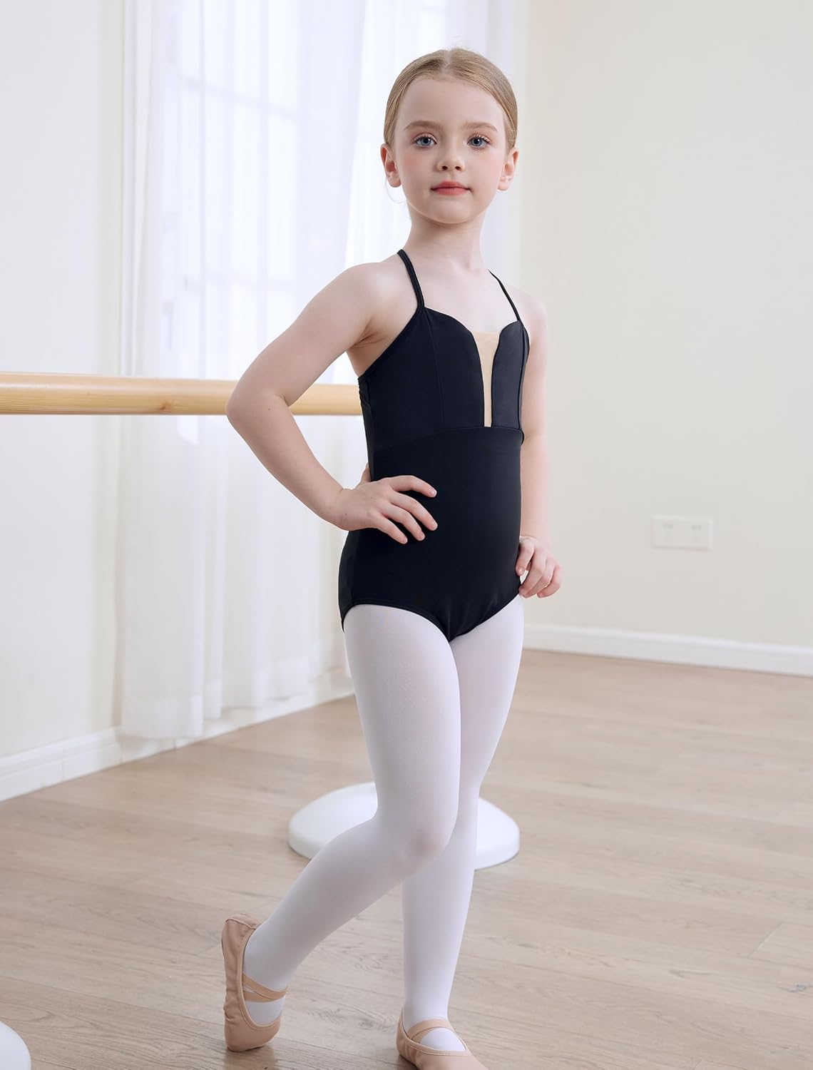 MdnMd Girls' Ballet Leotard Dance Tops Soft Camisole Undergarment Toddler Bodysuits for Gymnastics Workout