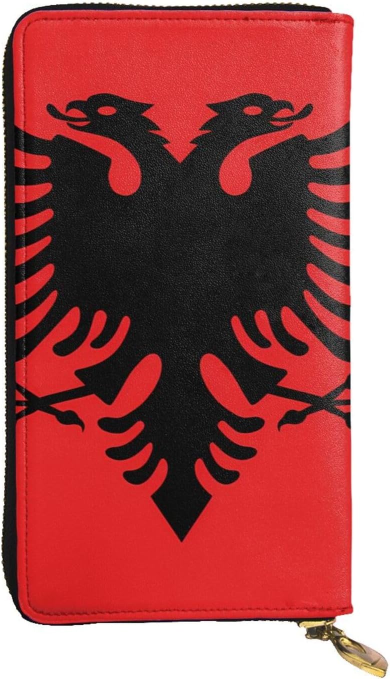 Albanian flag Women's wallet, clutch wallet, with zipper, large capacity.