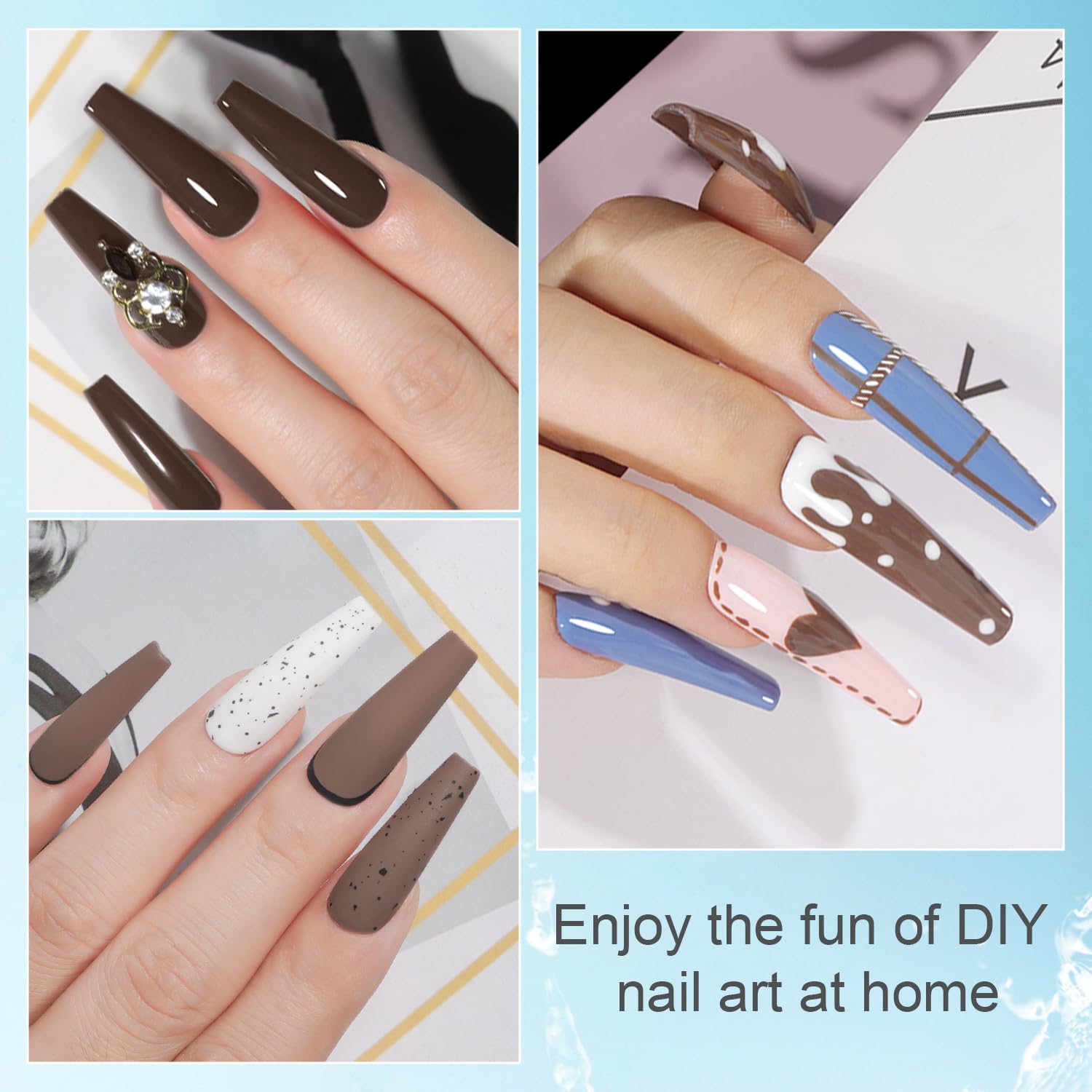 Beautilux HEMA-FREE Smalto Semipermanente per Unghie Senza-TPO, 6 Colori 7ml Nero, Marrone, Marrone Scuro Soak Off Smalto Semipermanente Unghie per Manicure (H-5560)