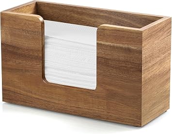 Paper Towel Dispenser Countertop Bathroom Paper Towel Holder Black Napkin Holder for Kitchen Trifold Paper Towel Dispenser for Bathroom Toilet Wood