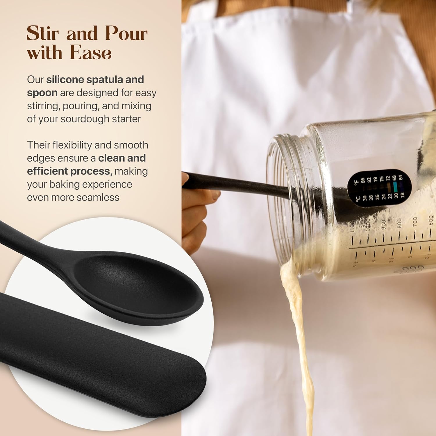 Sourdough Bread Baking Supplies and Starter Kit - Ultimate Bread Making and Sourdough Starter Kit with Proofing Baskets, 40oz Sourdough Jar, Bread Lame, Scrapers, and Danish Whisk