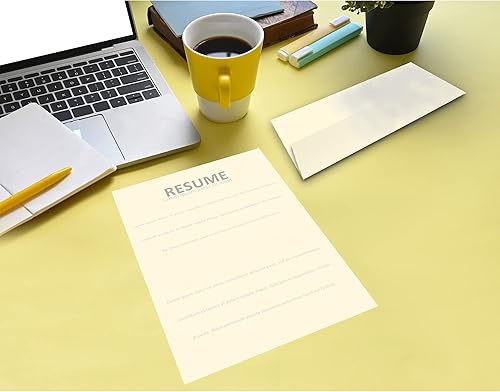 Miniatura 3 de Papel membrete y sobres en blanco, color crema natural, 100 juegos, papel ejecutivo único (7 x 10 pulgadas) con sobres a juego