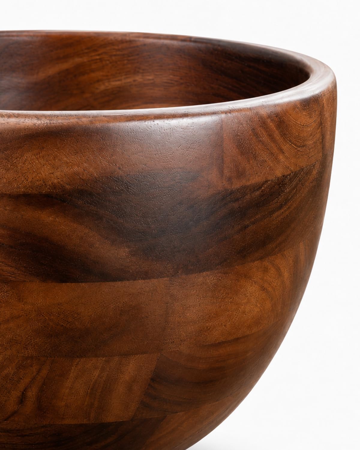 Premium Solid Walnut Wood Mixing Bowl, Compatible with KitchenAid 4.5 & 5 QT Tilt-Head Stand Mixer, Wooden Mixing Bowls for Mixer with Stainless Steel Locking Base, A Thoughtful Gift for Mixer Owners