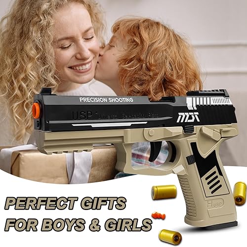 Miniatura 6 de Pistola de juguete, balas suaves, recarga totalmente automática, carcasa de rebote para expulsar juegos de disparos, pistola de juguete, modelo