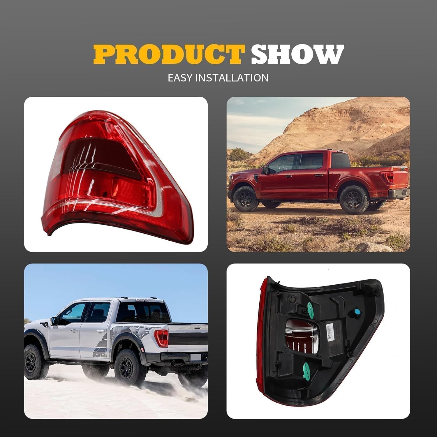 Tail Light Left Compatible with (F Series) 150 XLT 2021-2023 Driver Side Halogen Rear Tail Lamp Taillight ML3Z13405C FO2818159