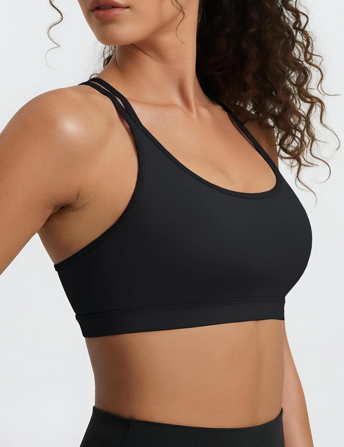 MAGCOMSEN Strappy Sports Bras for Women Low Impact Cross Back for Yoga image 2
