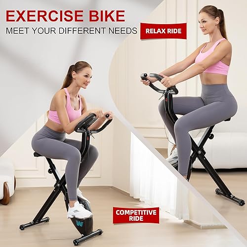 Miniatura 53 de BARWING Bicicleta estática estática para entrenamiento en casa, bicicleta de ciclismo plegable 5 en 1 para personas mayores, capacidad de 350