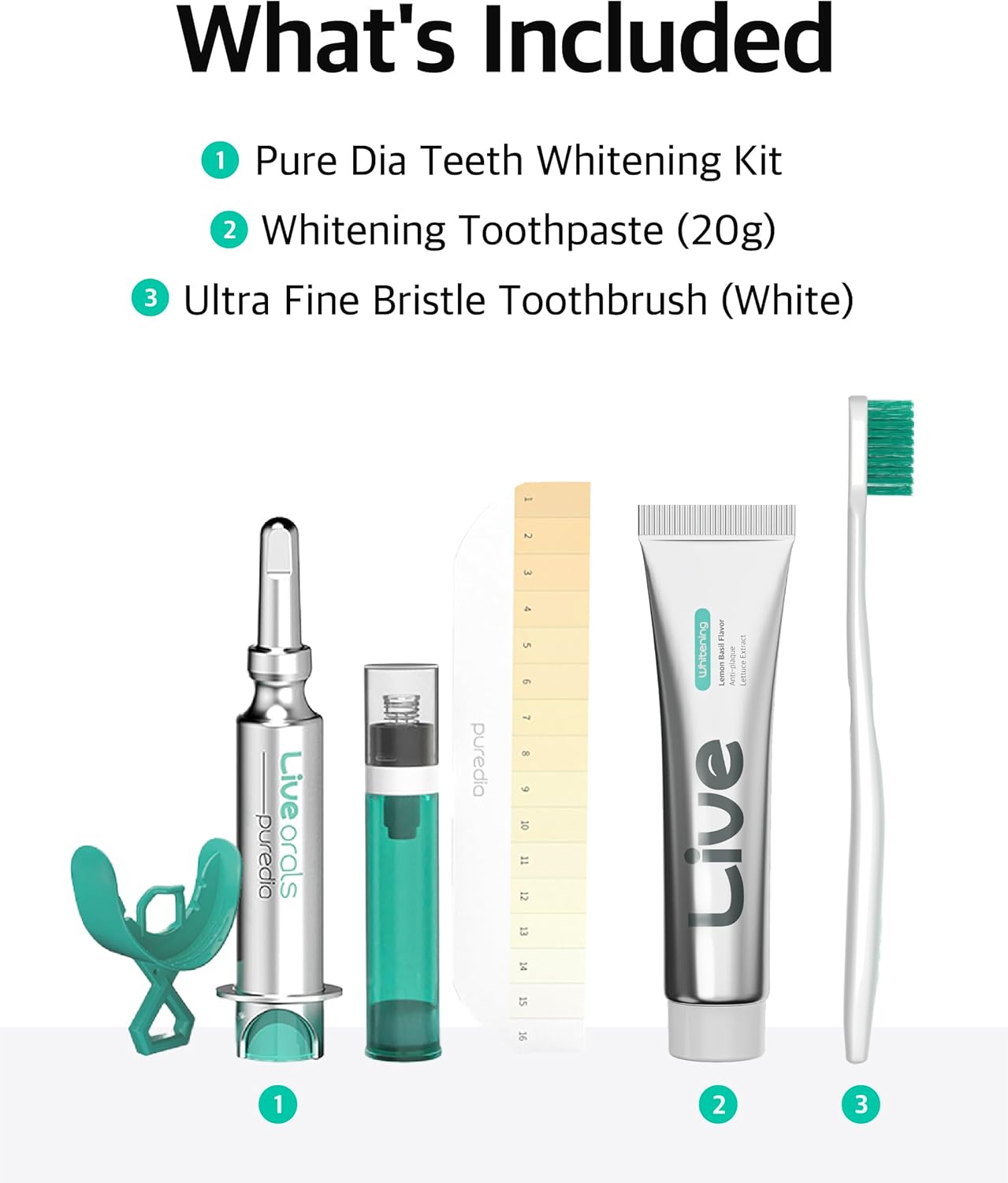 LiveOrals Whitening Set for Adults – 20g Enamel-Safe Whitening Toothpaste + Ultra-Fine Bristle Toothbrush (White), Pack of 3, Gentle on Sensitive Teeth and Gums, Travel-Friendly Oral Care Kit