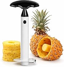 Premier Housewares Pineapple Cutter and Corer, Easy-Use Fruit Slicer, Black and White