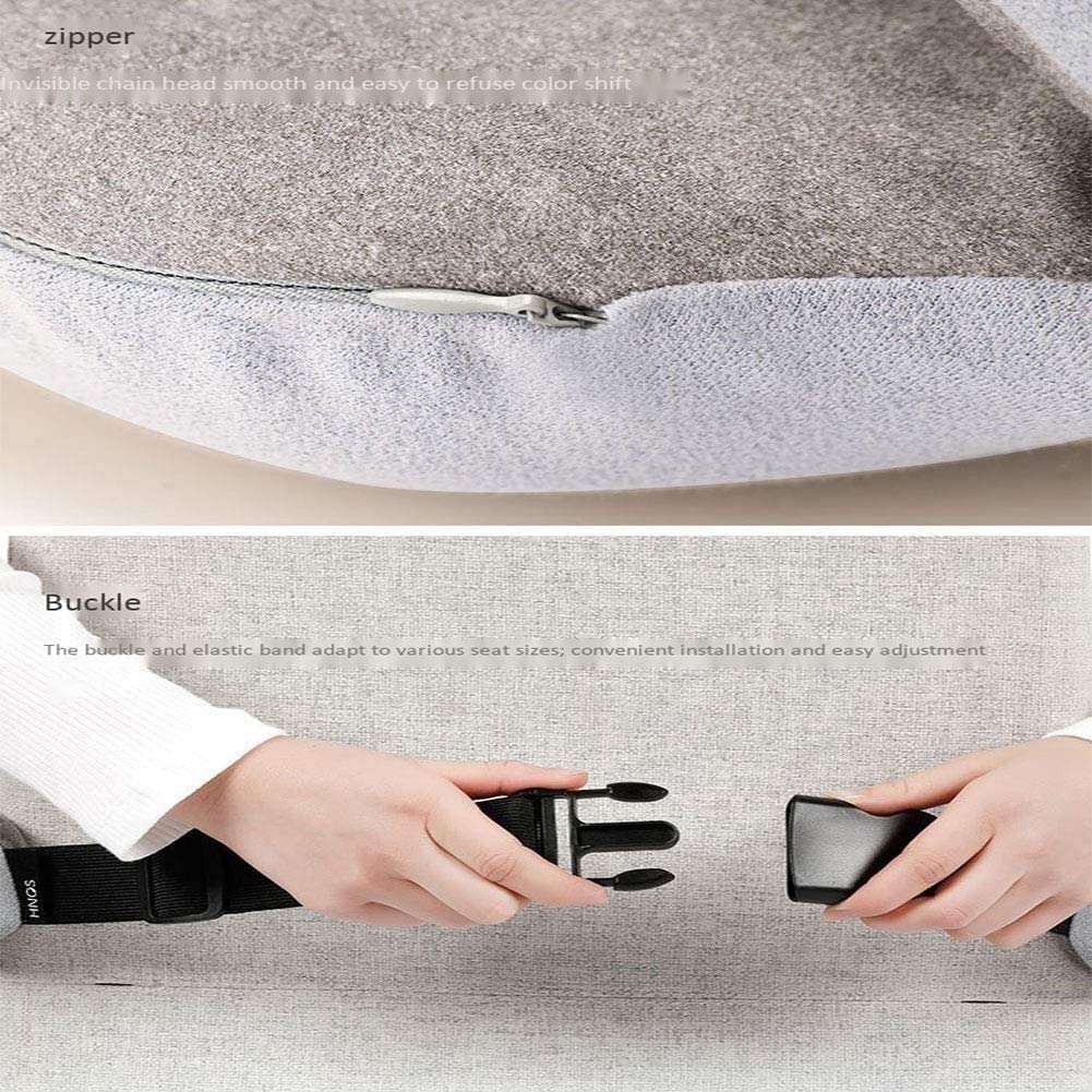 Cuscino di supporto for la schiena, cuscino lombare, supporto ergonomico for cuscino lombare in memory foam con cinturino regolabile con fibbia e rivestimento traspirante, for automobilisti, insegnant